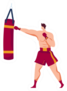 Martial Art, Experienced Boxer Illustration Sticker