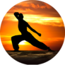 Martial Arts Fitness At Sunset Sticker