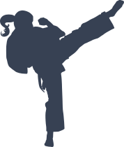 Martial Arts Karate Girl With Pony Tail Kicking Sticker