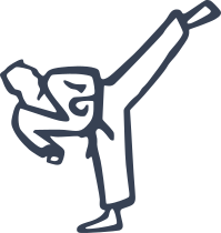 Martial Arts Karate Outline Sticker