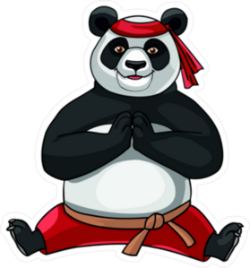Martial Arts Panda Doing Splits Sticker