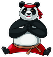 Martial Arts Panda Doing Splits Sticker