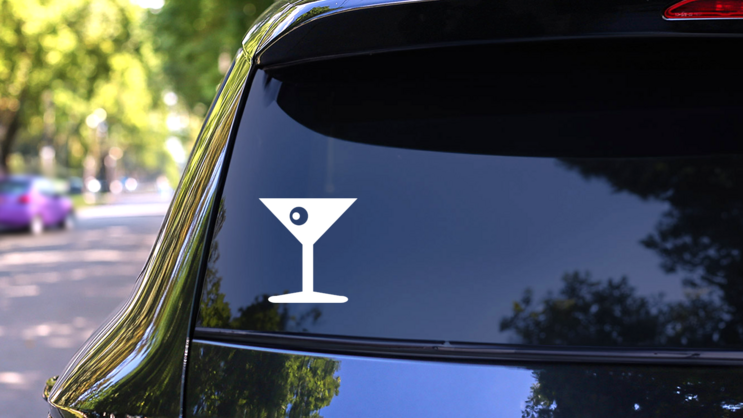 Martini Glass With Olive Sticker on a Rear Car Window (New) example