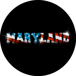 Maryland American Flag Lettering Sticker