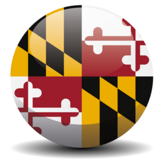 Maryland Circle Button Flag Sticker
