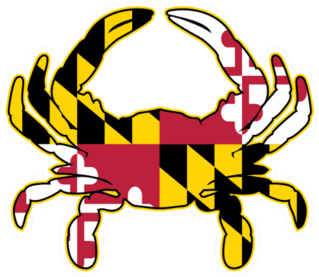 Maryland Flag Crab Illustration Sticker