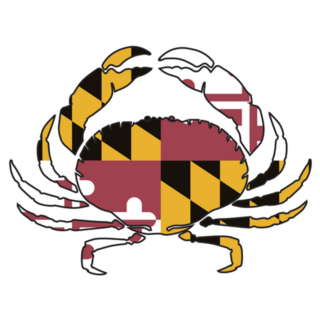 Maryland Flag In Crab Outline Sticker