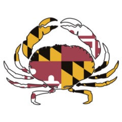 Maryland Flag In Crab Outline Sticker