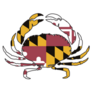 Maryland Flag In Crab Outline Sticker