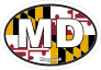 Maryland Md State Flag Oval Sticker