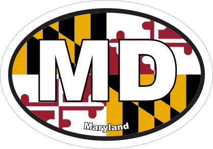 Maryland Md State Flag Oval Sticker