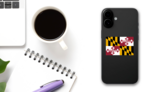 Maryland Md State Flag Sticker on a Phone (New) example