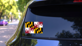 Maryland Md State Flag Sticker on a Rear Car Window (New) example