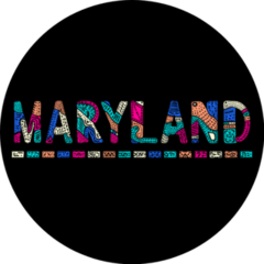 Maryland. Multicolor Doodle Lettering Sticker