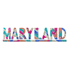 Maryland Multicolor Illustrated Lettering Sticker