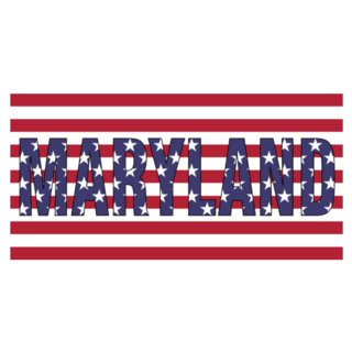 Maryland On Usa Flag Sticker