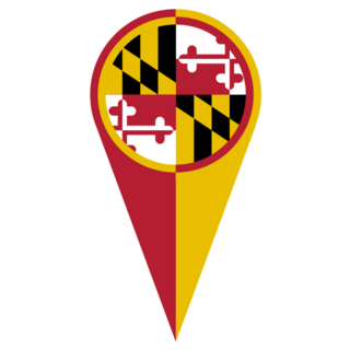 Maryland State Map Pointer Pin Sticker