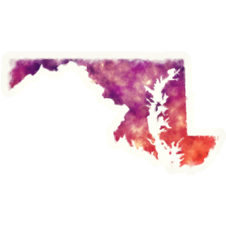Maryland State Usa Watercolor Map Sticker