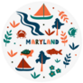 Maryland Theme State Symbols Sticker