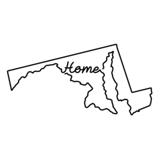 Maryland Us State Outline Map Lettering Sticker
