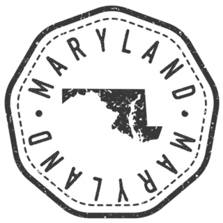 Maryland, Usa Map Stamp Retro Sticker