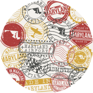 Maryland, Usa Set Of Stamps Travel Sticker