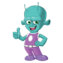 Mascot Alien Thumbs Up Sticker