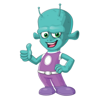 Mascot Alien Thumbs Up Sticker