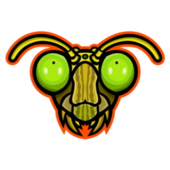 Mascot Icon Head Of A Praying Mantis Sticker