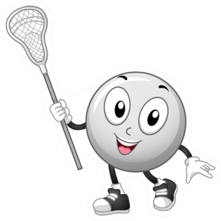 Mascot Illustration Of A Lacrosse Ball Sticker