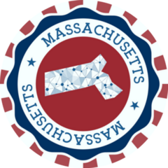 Massachusetts Badge Round Logo Sticker