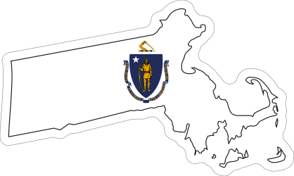 Massachusetts Flag State Sticker