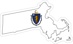 Massachusetts Flag State Sticker
