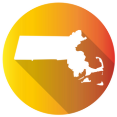 Massachusetts Gradient Color Sticker