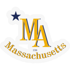 Massachusetts Inscription Founded 1788 Sticker