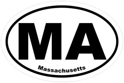 Massachusetts Ma Oval Sticker