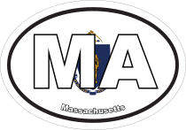 Massachusetts Ma State Flag Oval Sticker