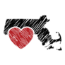Massachusetts Map And Heart Logo Sticker