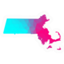 Massachusetts Map Geometric Polygonal Sticker