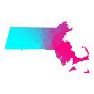 Massachusetts Map Geometric Polygonal Sticker