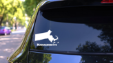 Massachusetts State Sticker on a Rear Car Window (New) example