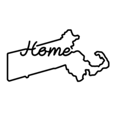 Massachusetts Us State Outline Map Home Sticker
