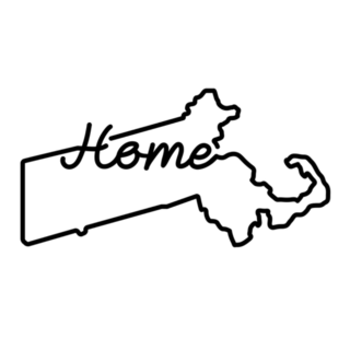Massachusetts Us State Outline Map Home Sticker