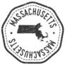 Massachusetts, Usa Map Stamp Retro Sticker