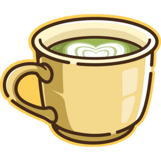 Matcha Coffee Cartoon Sticker