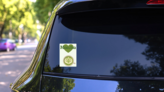 Matcha Coffee With Green Sticker on a Rear Car Window (New) example