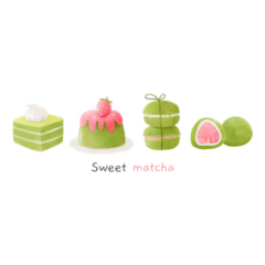 ]Matcha Dessert Green Tea Food Sticker