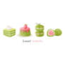 ]Matcha Dessert Green Tea Food Sticker