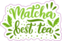 Matcha Green Tea Hand Drawn Lettering Sticker