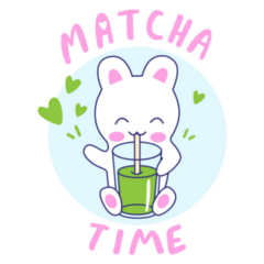 Matcha Time Bunny Sticker 